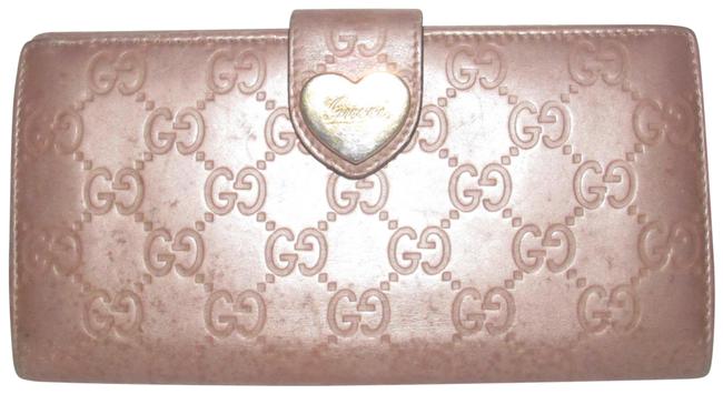 Gucci Iridescent Pink W G Print XL Continental Tri fold Wallet 