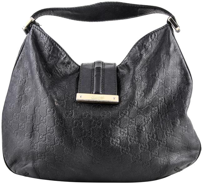 Gucci Lady Web Guccissima Black Leather Hobo Bag 
