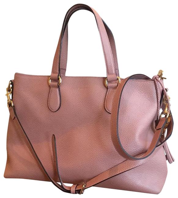 Gucci Crossbody Large Tote Pink Leather Satchel 