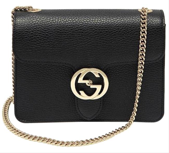 Gucci Crossbody Leather Black Shoulder Bag 