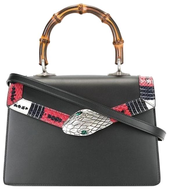 Gucci Top Handle Lilith Medium Charcoal3 Leather Tote 