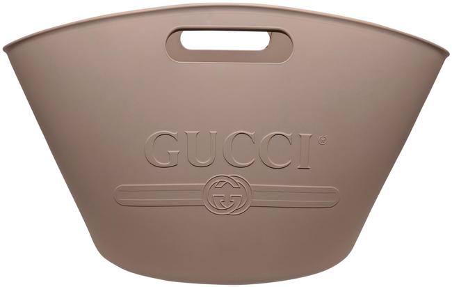 Gucci Logo Beige Rubber Tote 