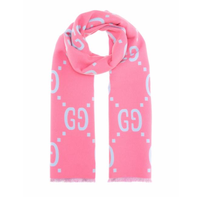 Gucci Logo Wool and Silk Scarf Wrap 