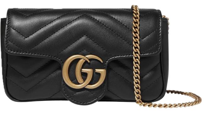 Gucci Marmont Gg Matelasse Super Mini Leather Cross Body Bag 