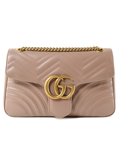 Gucci Marmont Spk Gg Medium Matelasse Pink Leather Shoulder Bag 