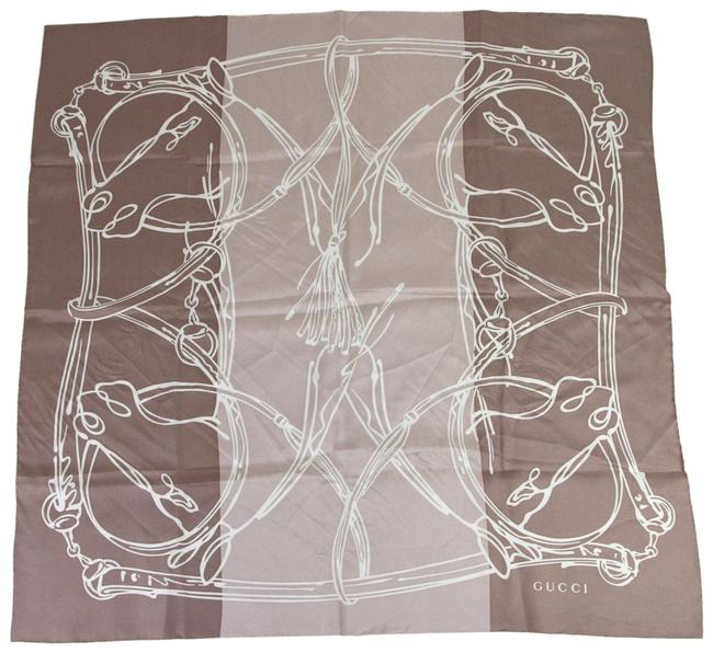 Gucci Mauve Horsebit W Square Silk W Horsebit Print 323144 5772 Scarf Wrap 