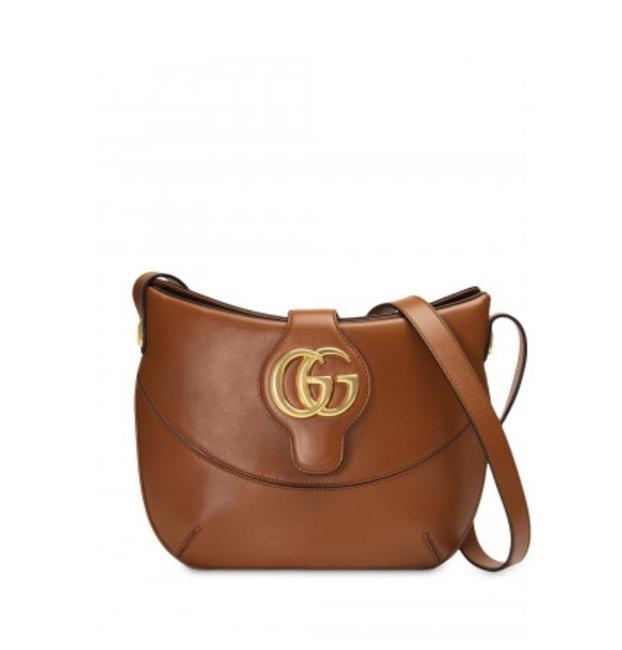 Gucci Medium Arli Brown Leather Shoulder Bag 