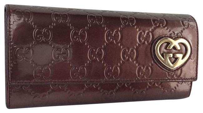 Gucci Metallic Brown Clutch Classic Monogramed Gg Wallet 