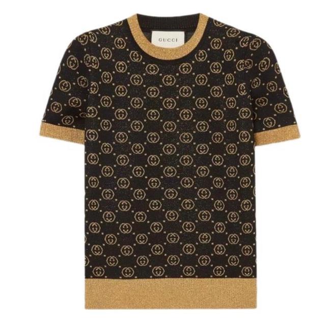 Gucci Metallic Wool with Gg Logo Intarsia Motif Sweater 
