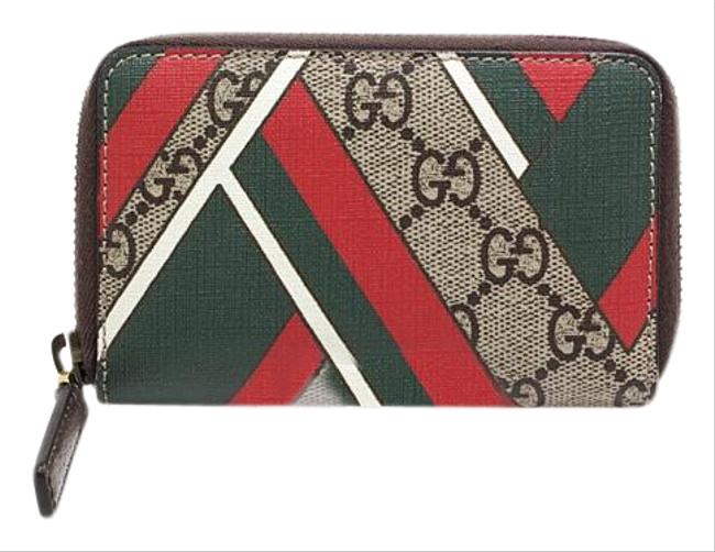 Gucci Multi color Gg Chevron Card Case 429232 Wallet 