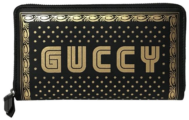 Gucci Multicolor New 524966 Moon &amp; Stars Leather Zip Around Wallet 