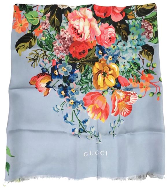 Gucci Multicolor New Josephine Silk Twill Flowers Scarf Wrap 