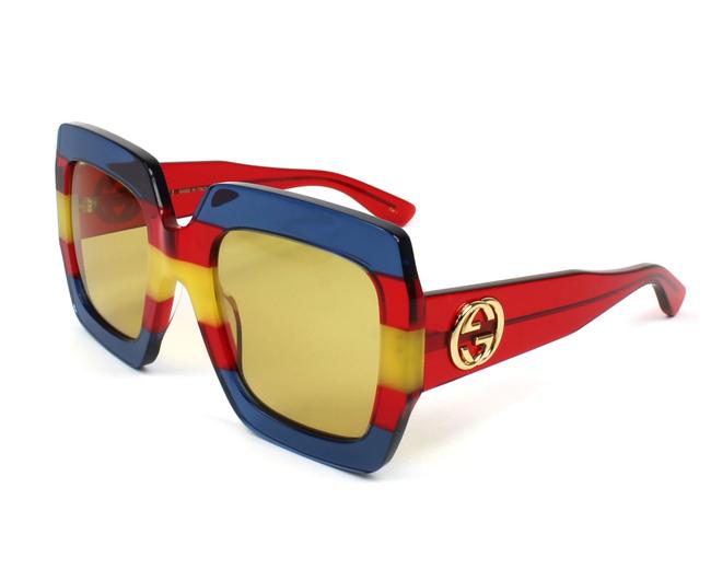 Gucci Multicolor | Red Overd Square Style Gg Gg0178s 002 Sunglasses 