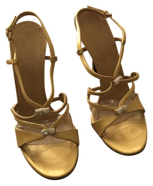 Gucci Mustard Yellow Bamboo Milady Sandals Wide C, D 