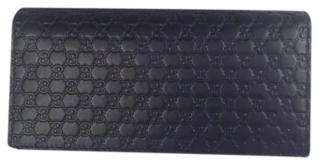 Gucci Navy Blue Box Leather With Wallet 