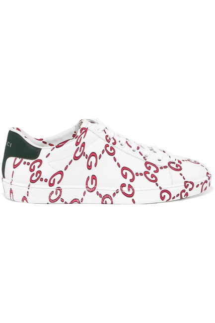 Gucci New Ace Logo print Leather Sneakers 