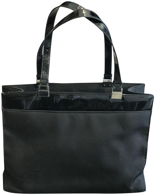 Gucci Nylon and Patent Black Tote 