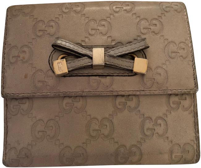 Gucci Off white Guccissima Bifold Womens Wallet 
