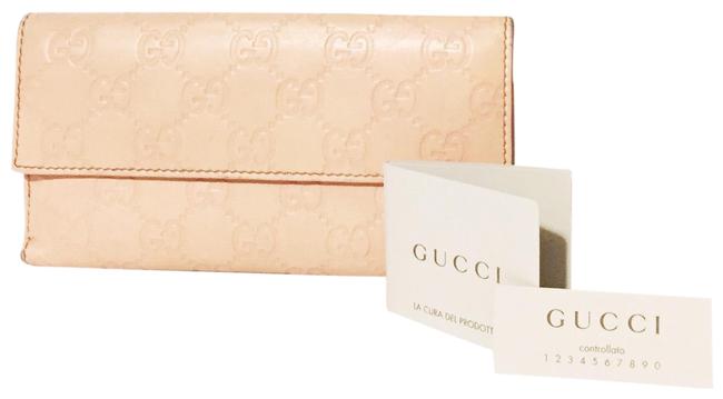 Gucci Pink Long Light Embossed Monogram Wallet 
