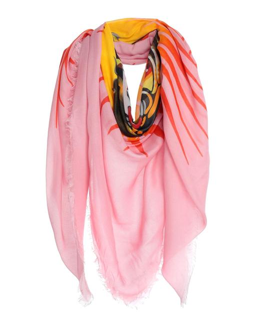 Gucci Pink Printed Foulard Scarf Wrap 