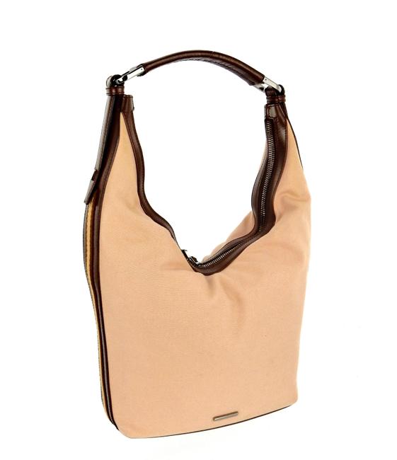 Gucci Pink Web Canvas Leather Shoulder Bag 