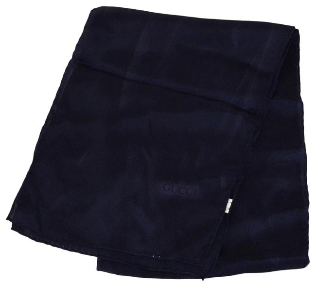 Gucci Purple Logos Long Silk Dark Italy Scarf Wrap 