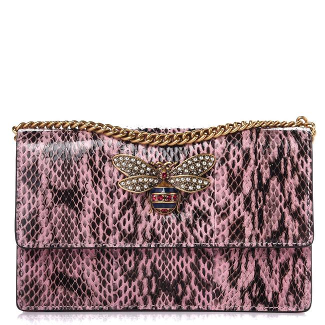 Gucci Queen Margaret Pink Snakeskin Shoulder Bag 