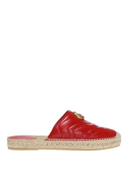 Gucci Red Double G Espadrille Us Flats 