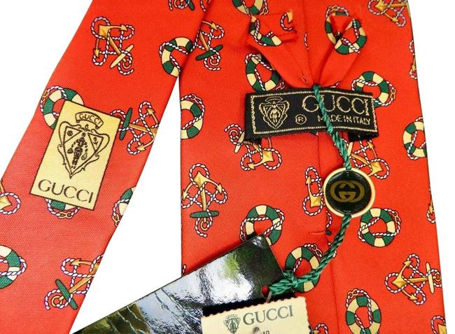 Gucci Red Green Black Tie Scarf Wrap 