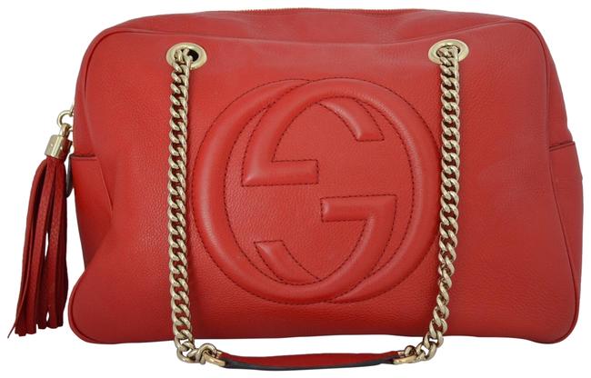 Gucci Red Leather Shoulder Bag 