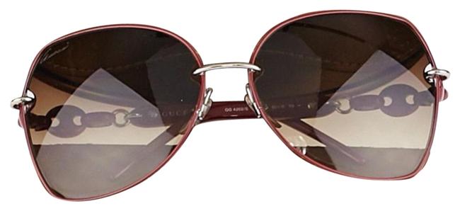 Gucci Red Metal Frame Chain link Gradient Sunglasses 