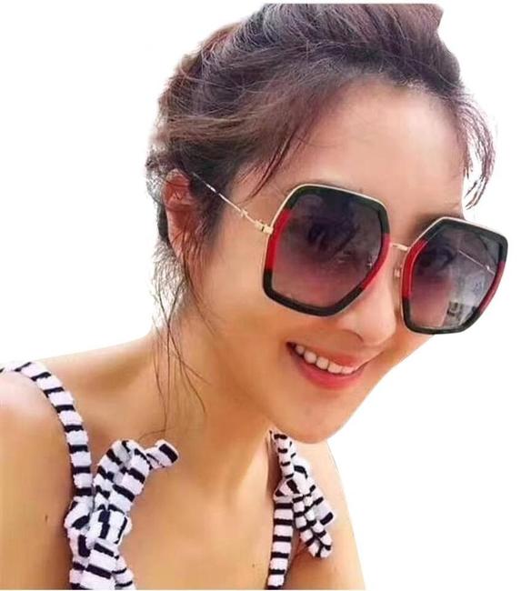 Gucci Red Green Gold Gg0106s 007 Gg 0106s Square Sunglasses 