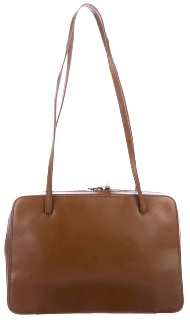 Gucci Shoulder Bag Double Strap Brown Leather Satchel 