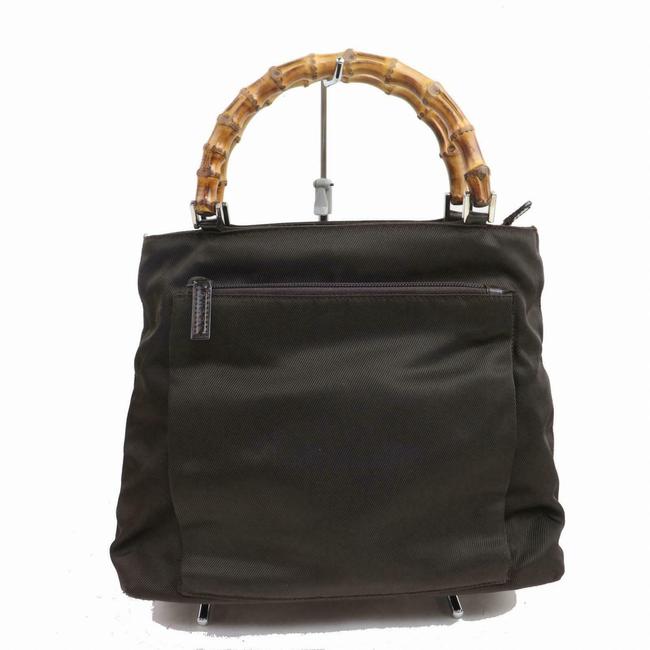 Gucci Shoulder Bag Hand Nylon #1521g52 Brown Satchel 