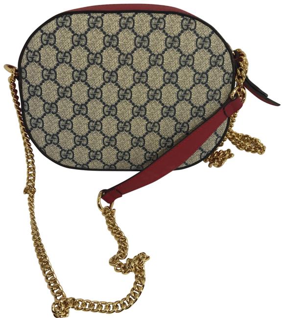 Gucci Gg Supreme Chain Midnight Blue Leather Shoulder Bag 