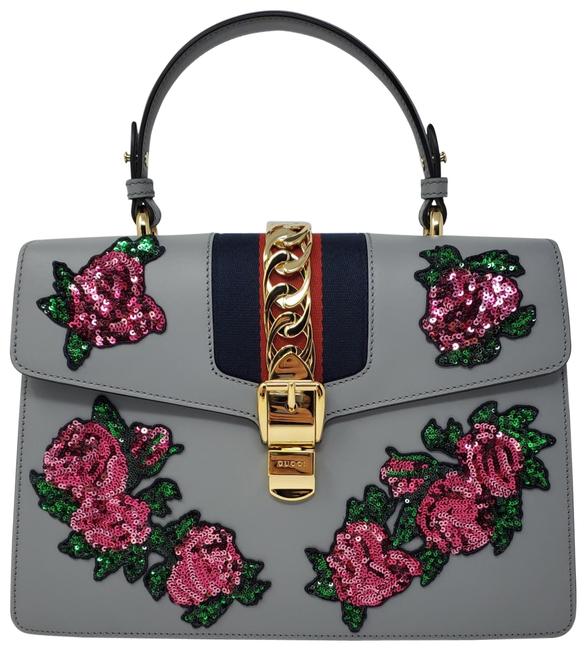 Gucci Shoulder Bag Sylvie 431665 Grey Satchel 