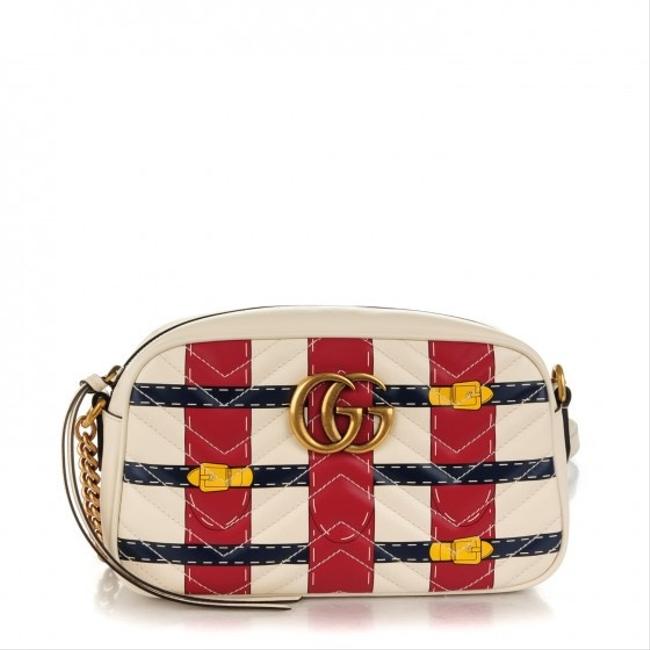 Gucci Shoulder Marmont L Gg Trompe Loeil White Leather Cross Body Bag 