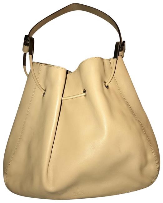 Gucci Shoulder Tan Leather Canvas Hobo Bag 