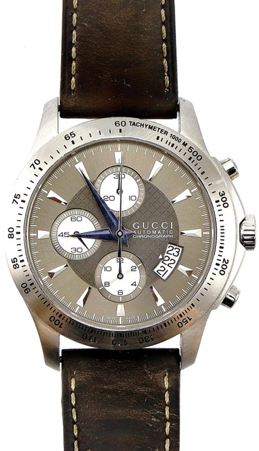 Gucci Silver and Brown 126.2 Chronogram Mens *non running* Watch 