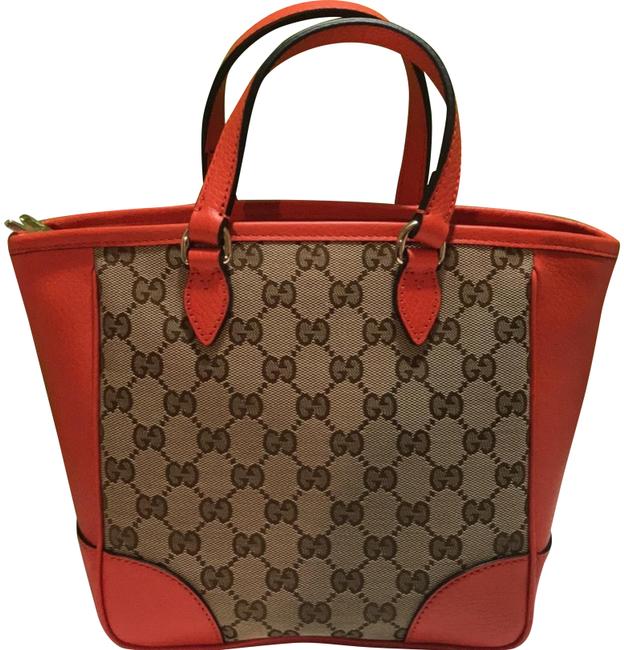 Gucci Small Orange Tan Leather Tote 