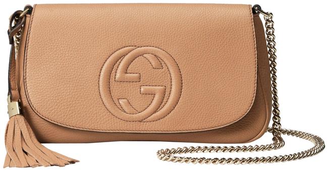 Gucci Soho Crossbody Tassel Beige Leather Shoulder Bag 