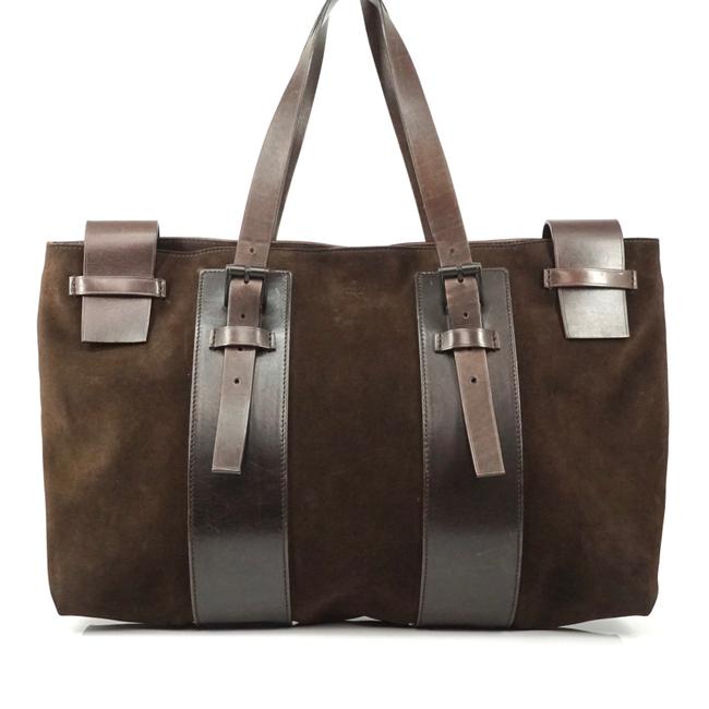 Gucci Suede Leather Tote #1855g15 Brown Shoulder Bag 