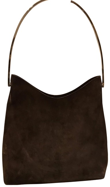 Gucci Suede Metal Strap Brown Hobo Bag 