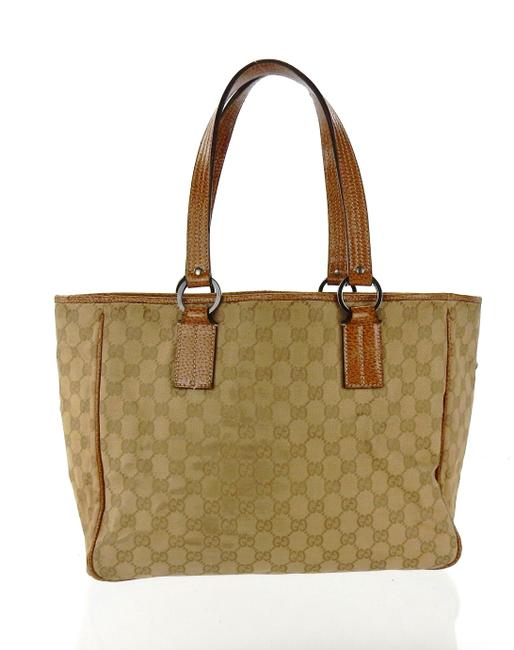 Gucci Vintage Brown Gg Monogram Canvas Leather Shoulder Bag 