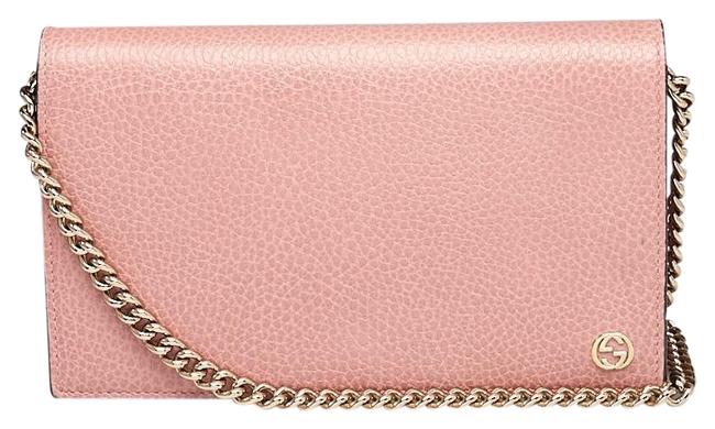 Gucci Wallet on Chain Leather Pink Cross Body Bag 