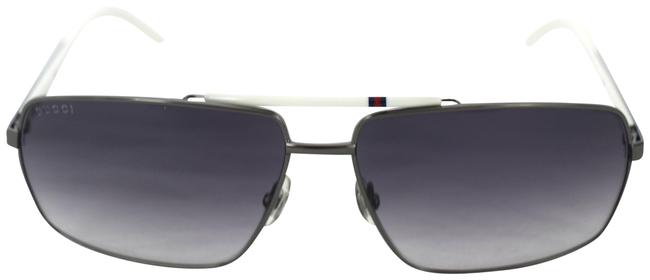 Gucci White 289659 Web Stripe Metal Sunglasses 