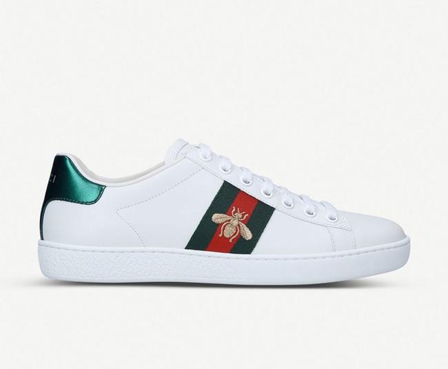 Gucci White Ace Bee Embroiled Sneakers 