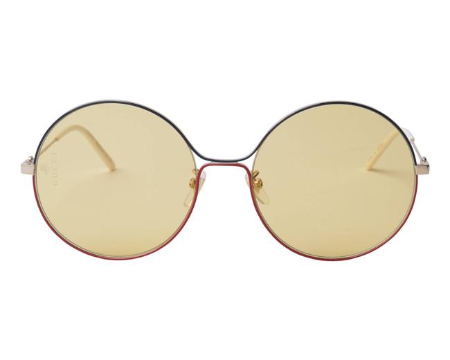 Gucci Yellow New Gg0395s 0395s Blue Red Round Logo Lens Sunglasses 