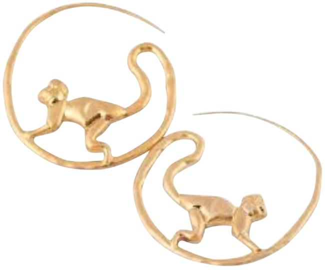 Tory Burch Aged gold Monkey Hoop Earrings 
