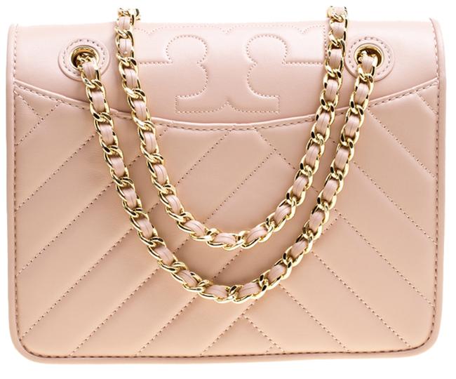 Tory Burch Alexa Convertible Dark Pink Quartz Leather Shoulder Bag 